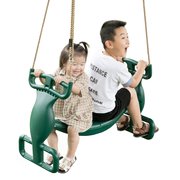 Playberg Plastic Double Glider Playground 2 Person Swing, Green QI003582G